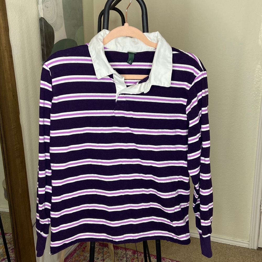 Wild Fable long sleeve striped collar tee